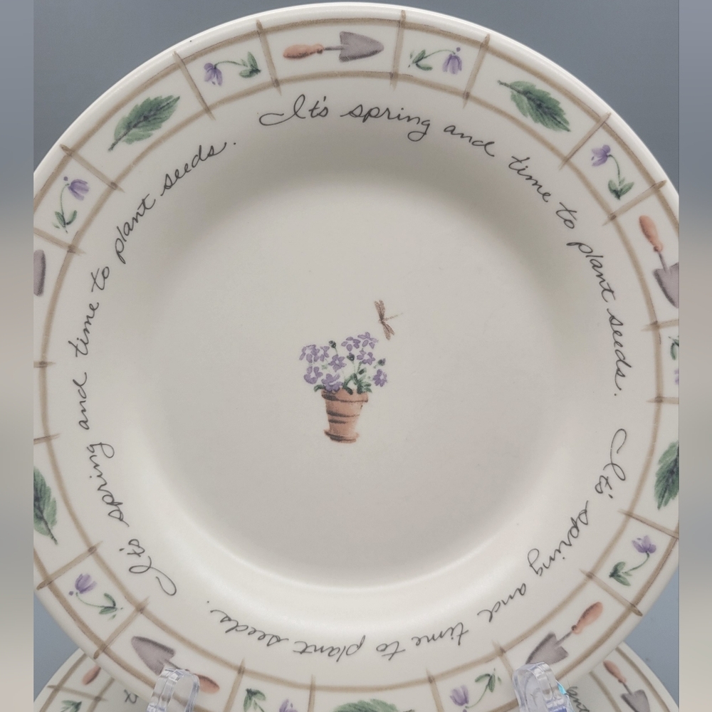 Vintage Pfaltzgraff Perennials Salad Plates (Set of 4): Naturewood Flower Garden - Picture 4 of 5